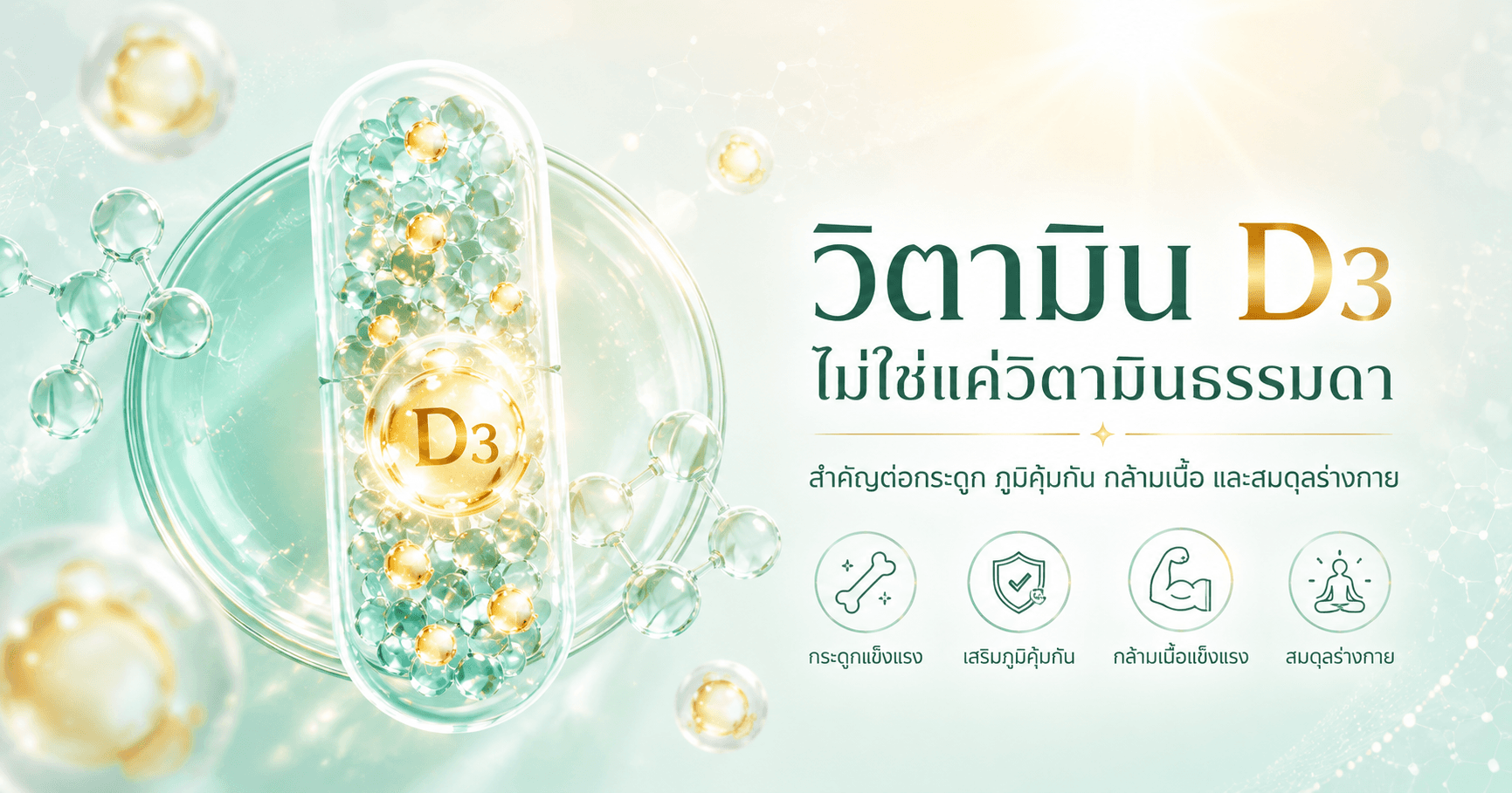 รู้หรือไม่? วิตามิน D3 ไม่ได้ช่วยแค่เรื่องกระดูก แต่ยังสำคัญต่อภูมิคุ้มกันและร่างกายโดยรวม